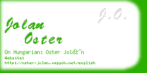 jolan oster business card